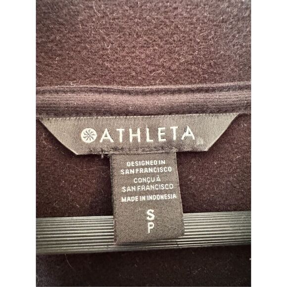Athleta Cozy Sherpa Snap Sweatshirt in Black Size Small - Picture 3 of 9